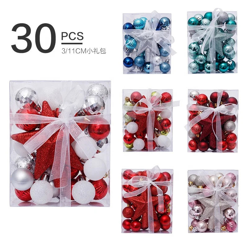 2023 Hot Christmas Ornaments 30mm 30 Pieces Christmas Mini Ball Ornaments Christmas Ball Ornaments
