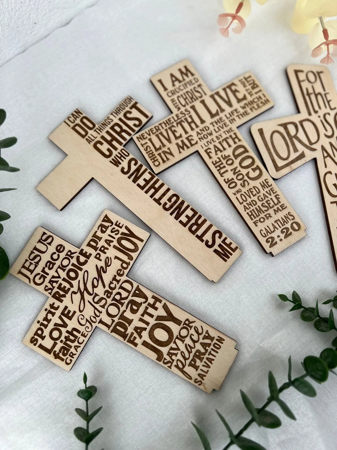 Easter and Thanksgiving 3 Decoration Christian Jesus Sign Religious Cross Plywood Garden Decoration Name Printing Wooden Easter Home Decoration