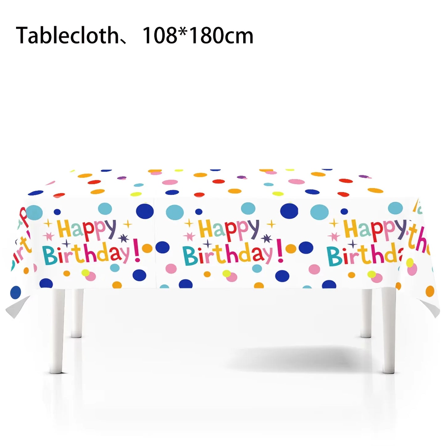 Birthday Party Simple Rainbow Dot Disposable Cutlery Set New Birthday Themed Party Decorations Include Paper Plates and Tablecloths