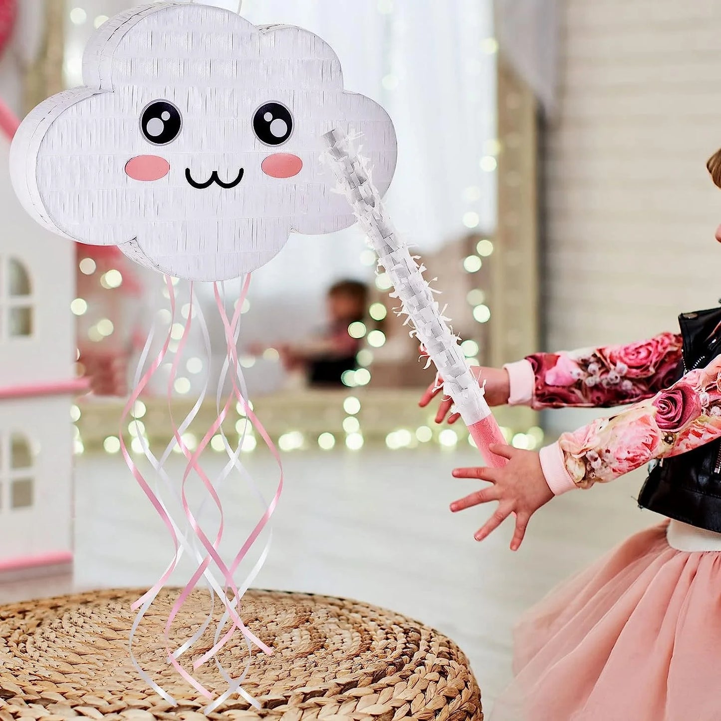 Birthday Party 2 Rainbow Party Ornaments Cloud Ornaments Piñata La String Cloud Piñata Bat with Blindfold