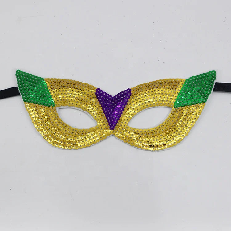 Carnaval Carnival Carnival Theme Gold Purple Green Sequins Half Face Mask Masquerade Sexy Performance Mask