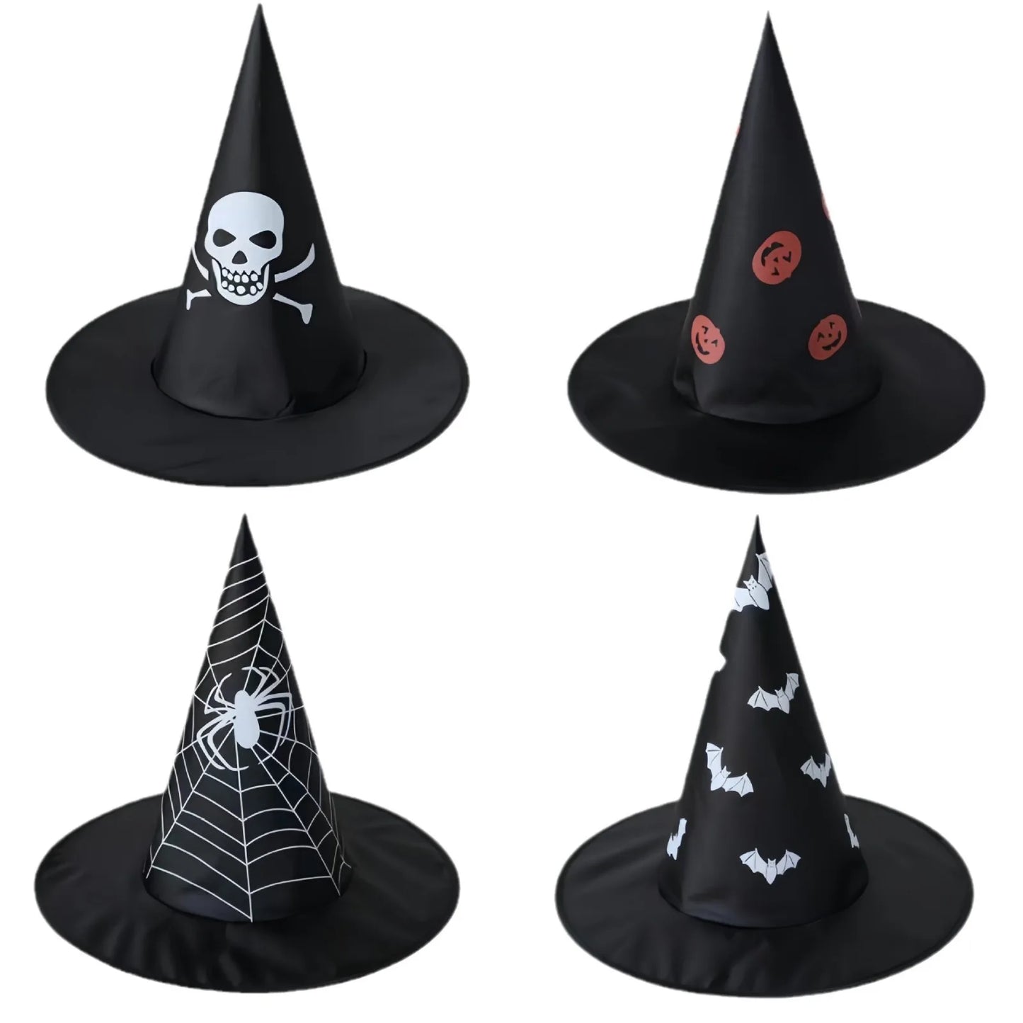 Halloween & Death Day Printed Hat Halloween Cosplay Party Favor Wicked Hat Costume Accessories Kids Costume Gothic Halloween Cone Witch Hat