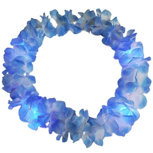 Light Necklace Hawaiian Christmas Light Emitting Diode Light Necklace Hawaiian Flower Thunder Hula Graduation Necklace Flower Les Wreaths