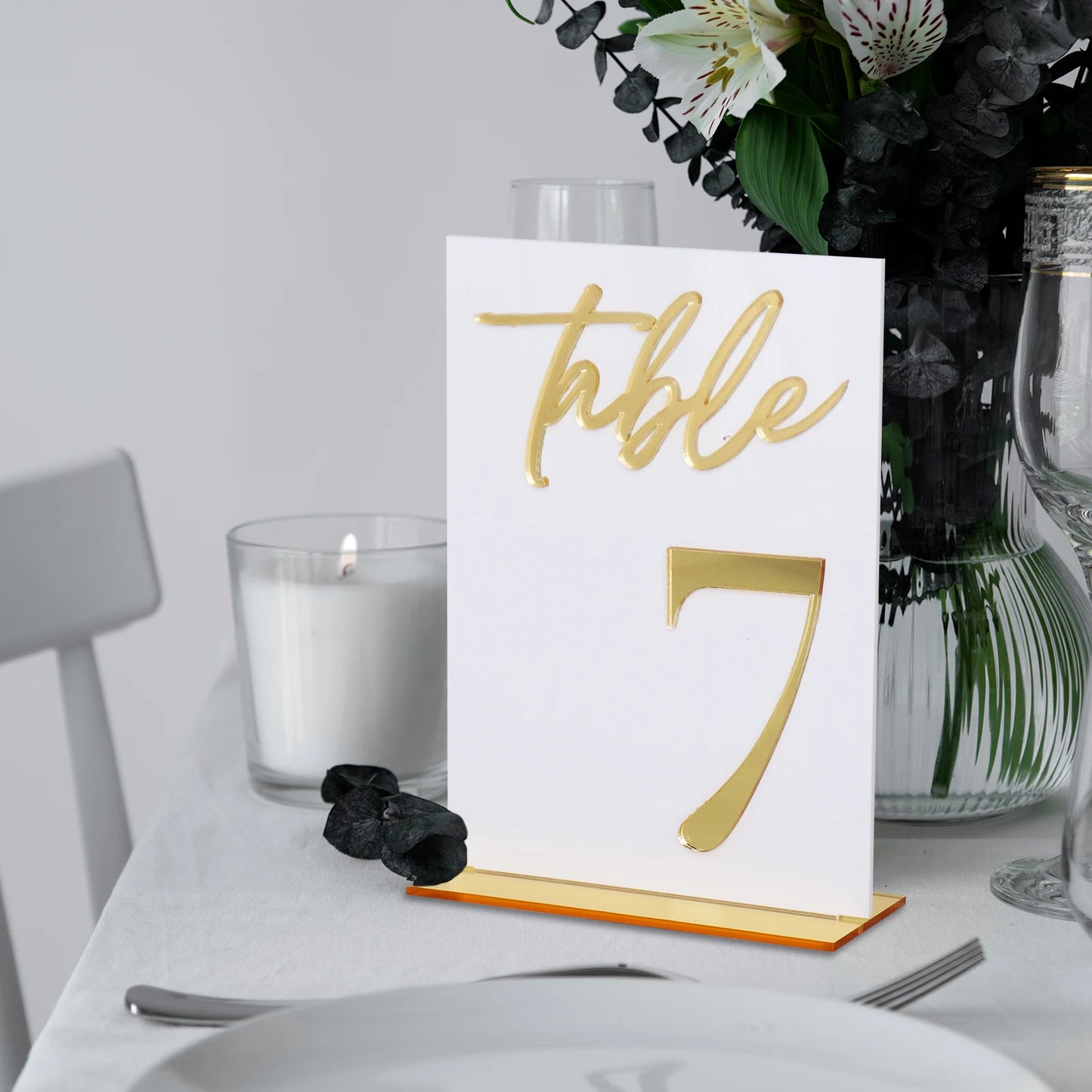 1 Wedding Party 15 Pieces 3D Transparent Acrylic Table Number Wedding Reception Event Party Restaurant Ornament Decoration Tabletop Signage Table Number