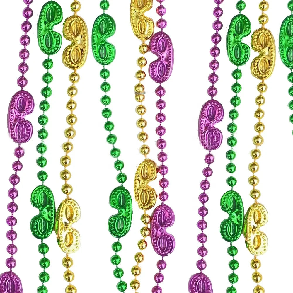 Carnaval Carnival Celebration Bead Necklace Various Metallic Bead Necklace 46 Inch Giant Ball Bead Necklace