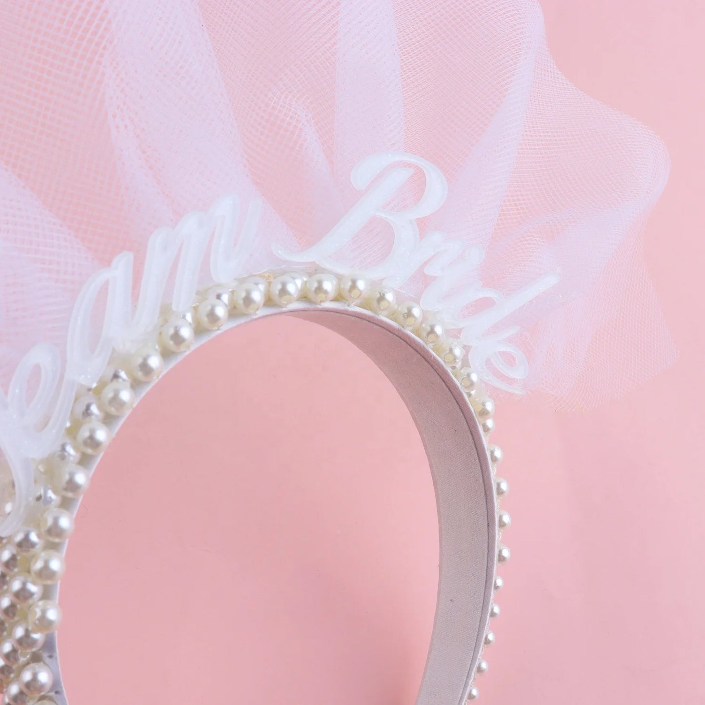 Bachelorette Party 1 White Headwear Bridal Shower Bachelorette Party Pearl Bridal Headband Pearl Beaded Bridal Headband