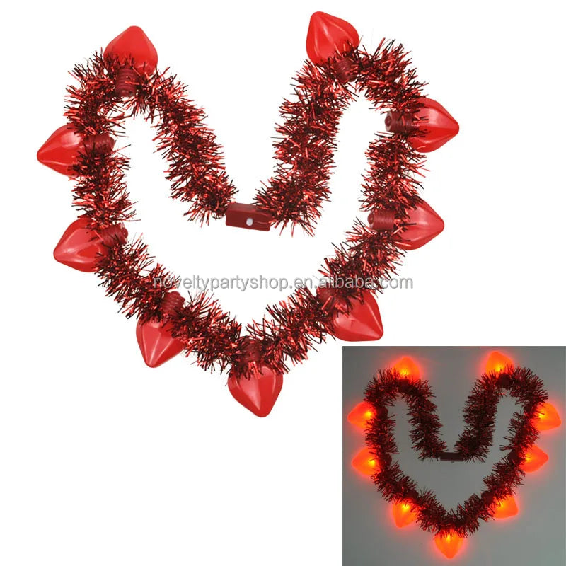 Wedding Party 0 Novelty Heart Bulb Item Shining Heart Necklace Light Emitting Diode Lighting Heart Necklace