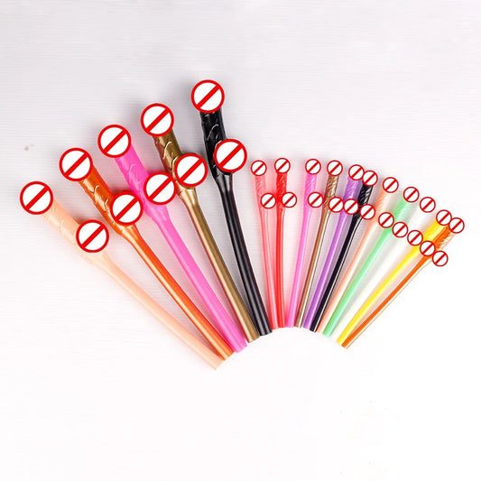 Bachelor Party 1 Wholesale Colorful Bachelor Party Rose Gold Drinking Penis Straw Various Colors 30cm Penis Shaped Girls Night Drinking Straw