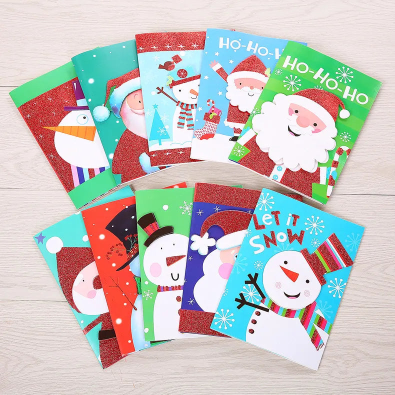 Creative and cute 3D printed music Christmas card with lights holiday celebration gift card