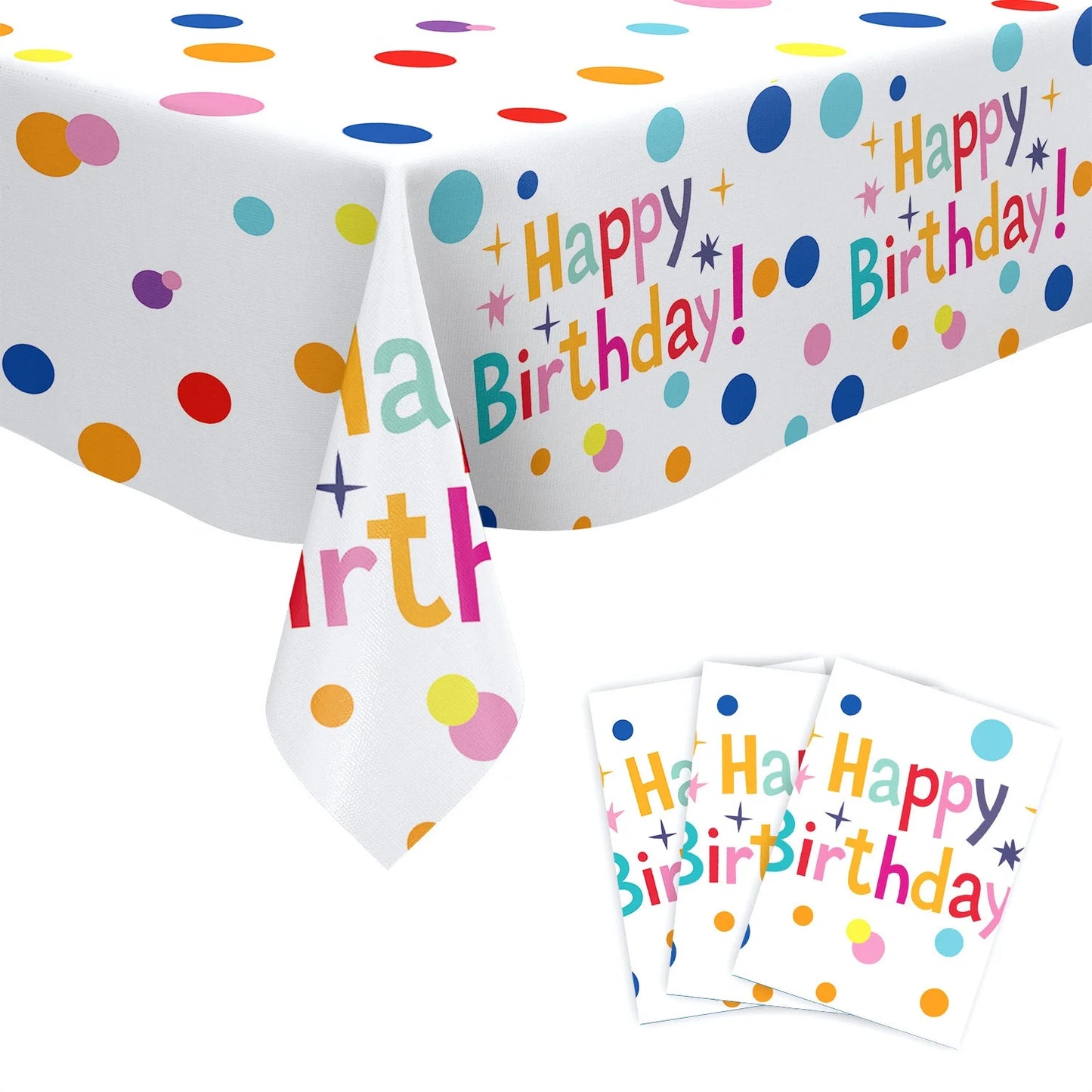 Birthday Party Simple Rainbow Dot Disposable Cutlery Set New Birthday Themed Party Decorations Include Paper Plates and Tablecloths