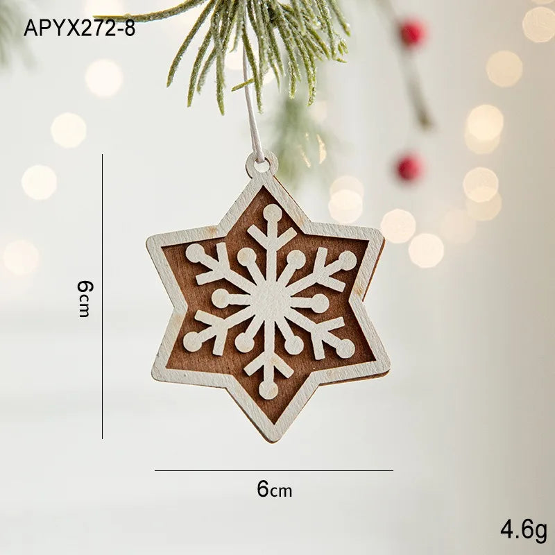 Custom Wooden Gift Labels Christmas Gadgets Candlestick Ornament Navidad Hanging Christmas Tree Wooden Pendant Decoration 