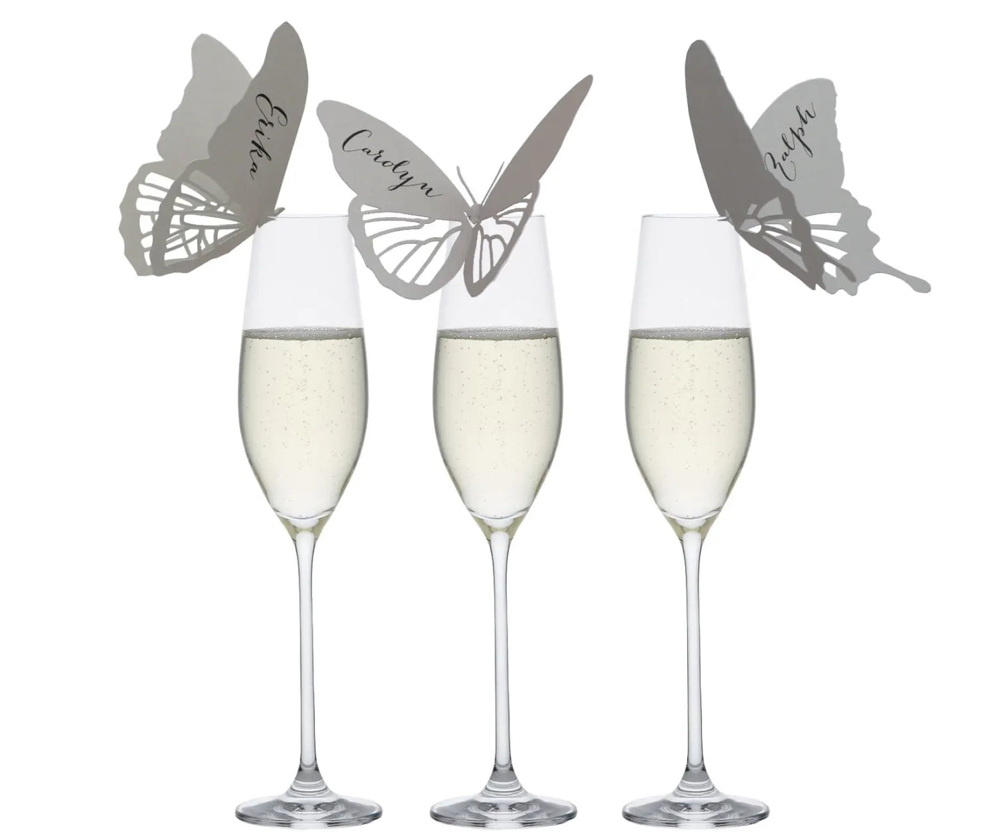 Carnaval Novelty Hollow Design Wine Glass Decoration Valentine's Day Wine Glass Identification 3D Butterfly Wine Glass Location Card