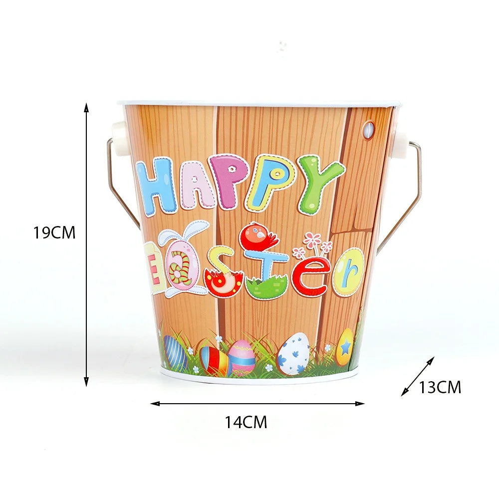 Easter and Thanksgiving 3 Rabbit Barrel Baskets Easter Egg Hunts Gift Baskets Kids Parties Love Easter Metal Barrels