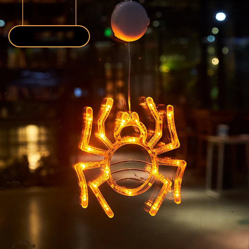 Halloween & Day of the Dead Decorations Pumpkin Ghost Witch Spider Battery Powered Hanging Light Emitting Diode Light