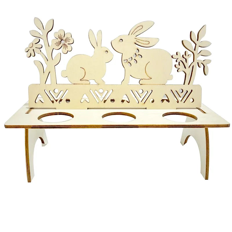 Easter and Thanksgiving 3 Egg Holders Household Egg Holders Easter Accessories Holiday Holders Easter Holiday Supplies Decorative Wooden Egg Holders