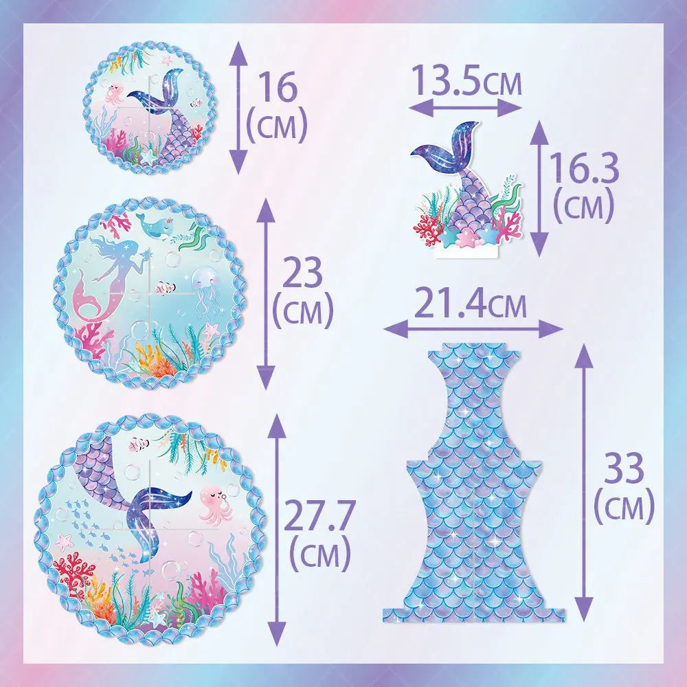Birthday Party 2 Mermaid Tail Party Themed Cake Rack Triple Cupcake Rack Birthday Party Supplies Party Ornaments