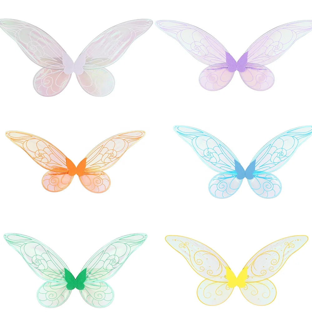 Halloween & Day of the Dead Kids Shiny Transparent Fairy Wings Halloween Accessories Elf Angel Wings Butterfly Wings Costume