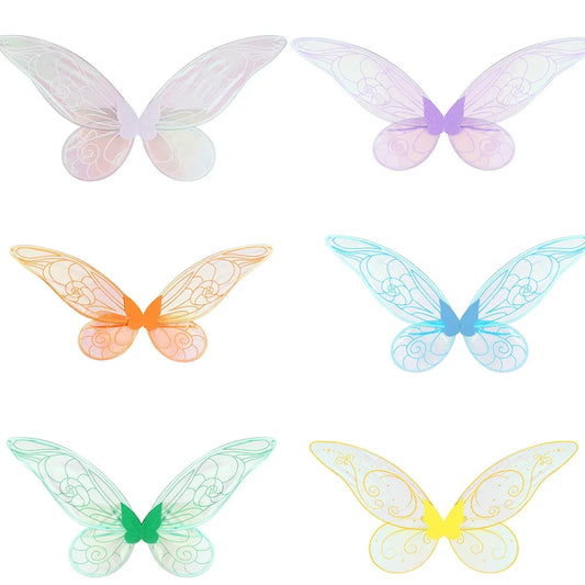 Halloween & Day of the Dead Kids Shiny Transparent Fairy Wings Halloween Accessories Elf Angel Wings Butterfly Wings Costume