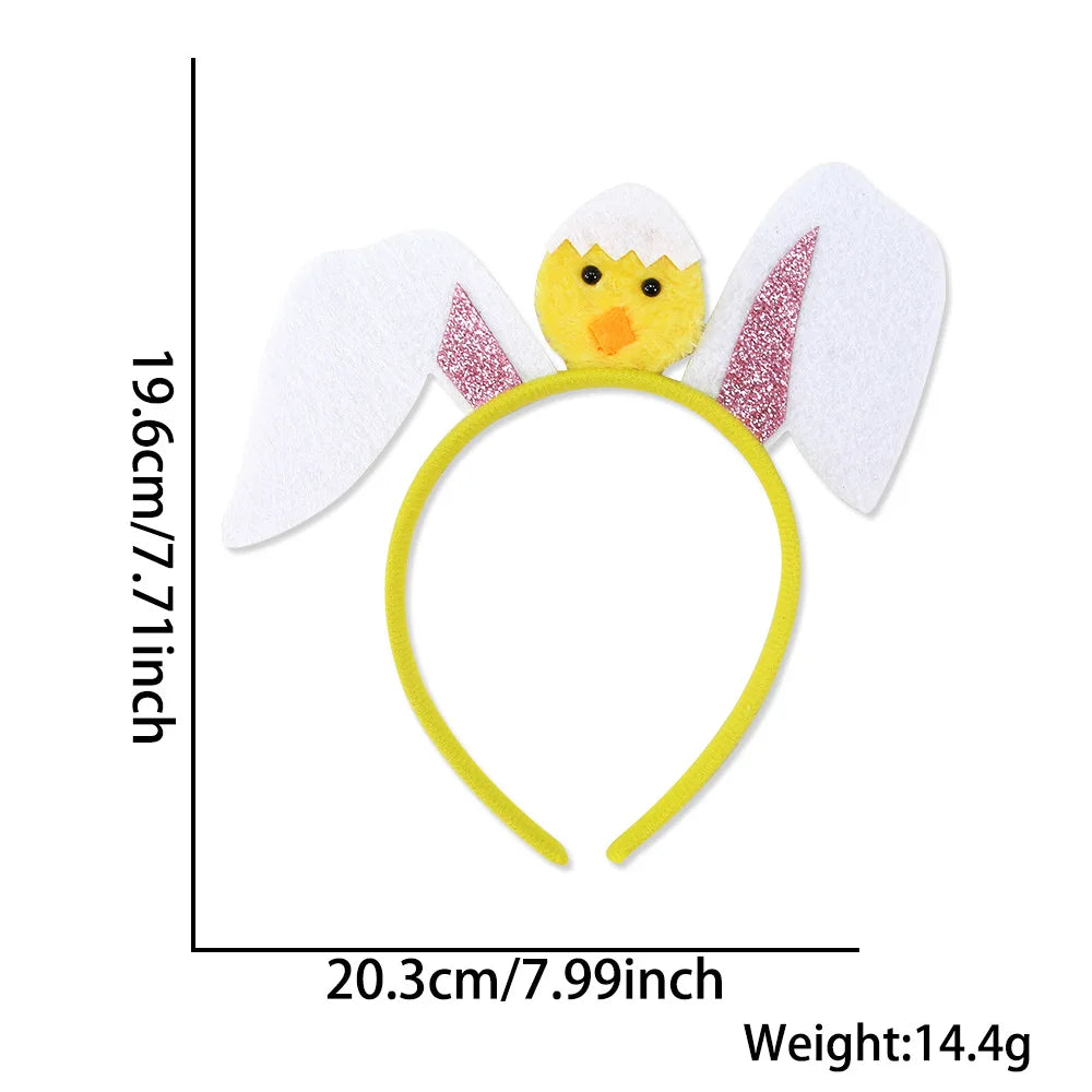 Easter and Thanksgiving 3 Headbands Chick Rabbit Head Pop Headgear Party Decorations Birthday Accessories Flash Easter Chicken Headband