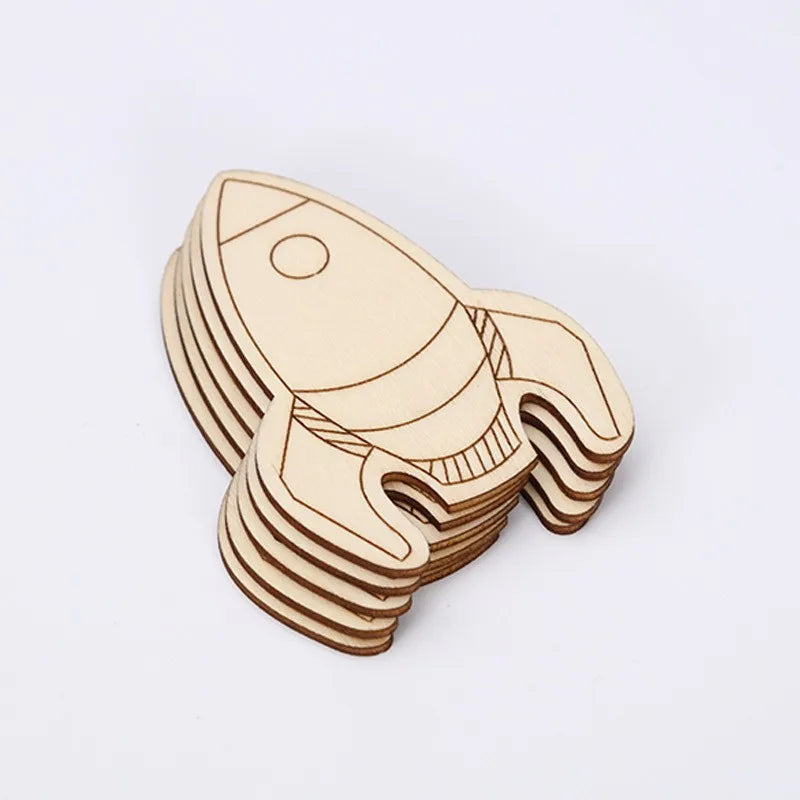 Birthday Party 2 pcs Unfinished Wooden Cut Wooden Paint Crafts Outer Space Party Gift Supplies Space Birthday Party Gift Bag Accessories