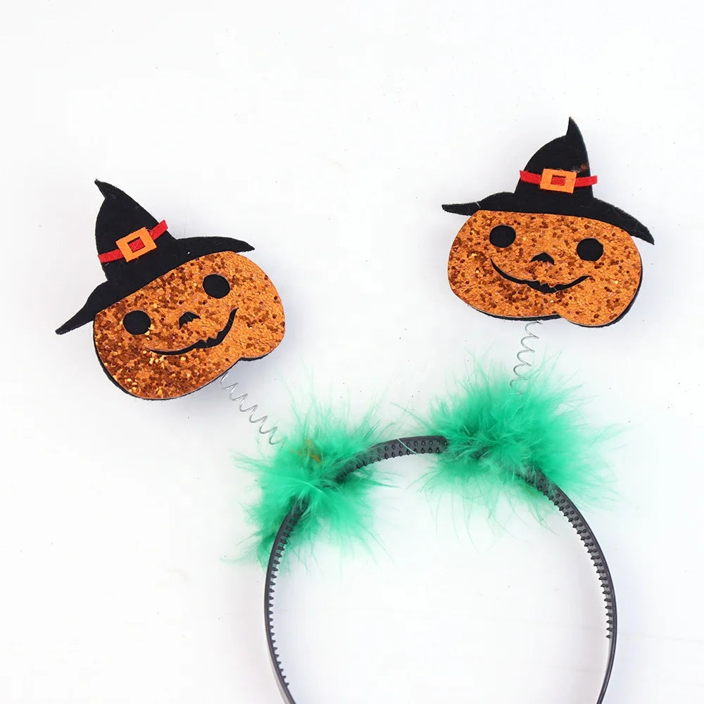 Halloween & Day of the Dead 4 Pieces Halloween Headband Decorations Glitter Ghost Festival Style Funny Party Events Halloween Headwear Supplies