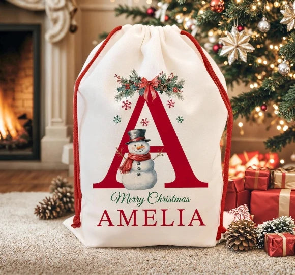Personalized initial name Santa bag Wedding Christmas gift Perfect Christmas Eve bag Customized reusable oversized Santa bag
