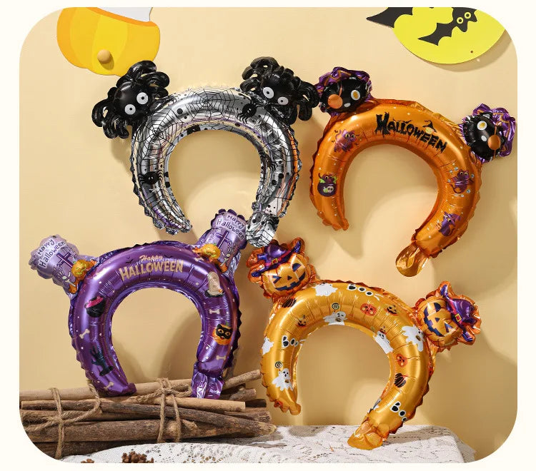 Wrist and headband ghost pumpkin balloon halloween decoration party foil balloon