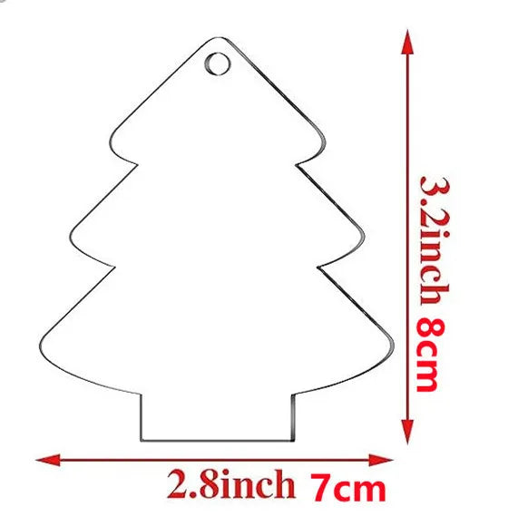 New acrylic 10 pieces DIY tree ornaments can be customized for Christmas ornaments