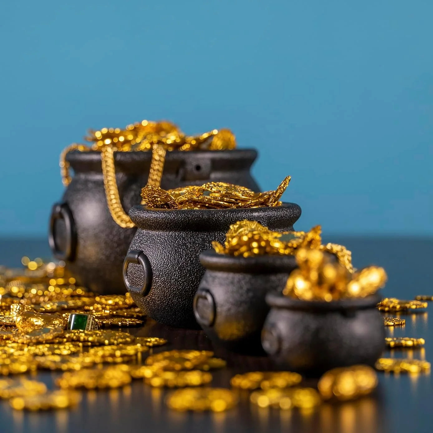 Halloween & Death Day 14cm Halloween Party Supplies Black Plastic Cauldrons Kettles Halloween Large Plastic Witch Cauldrons