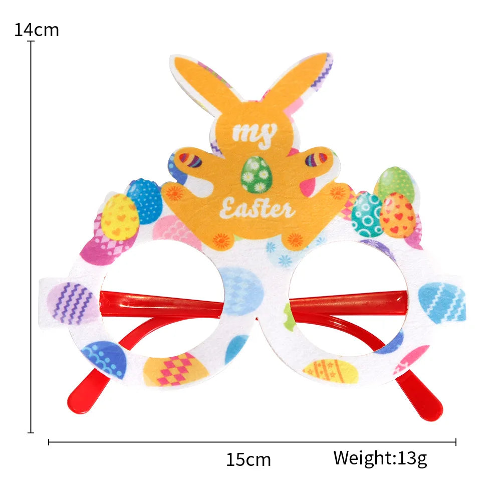Easter and Thanksgiving 3 Novelty Easter Themed Glasses Party Glasses Decorative Glitter Bunny and Egg Sunglasses Frame Easter Party Glasses