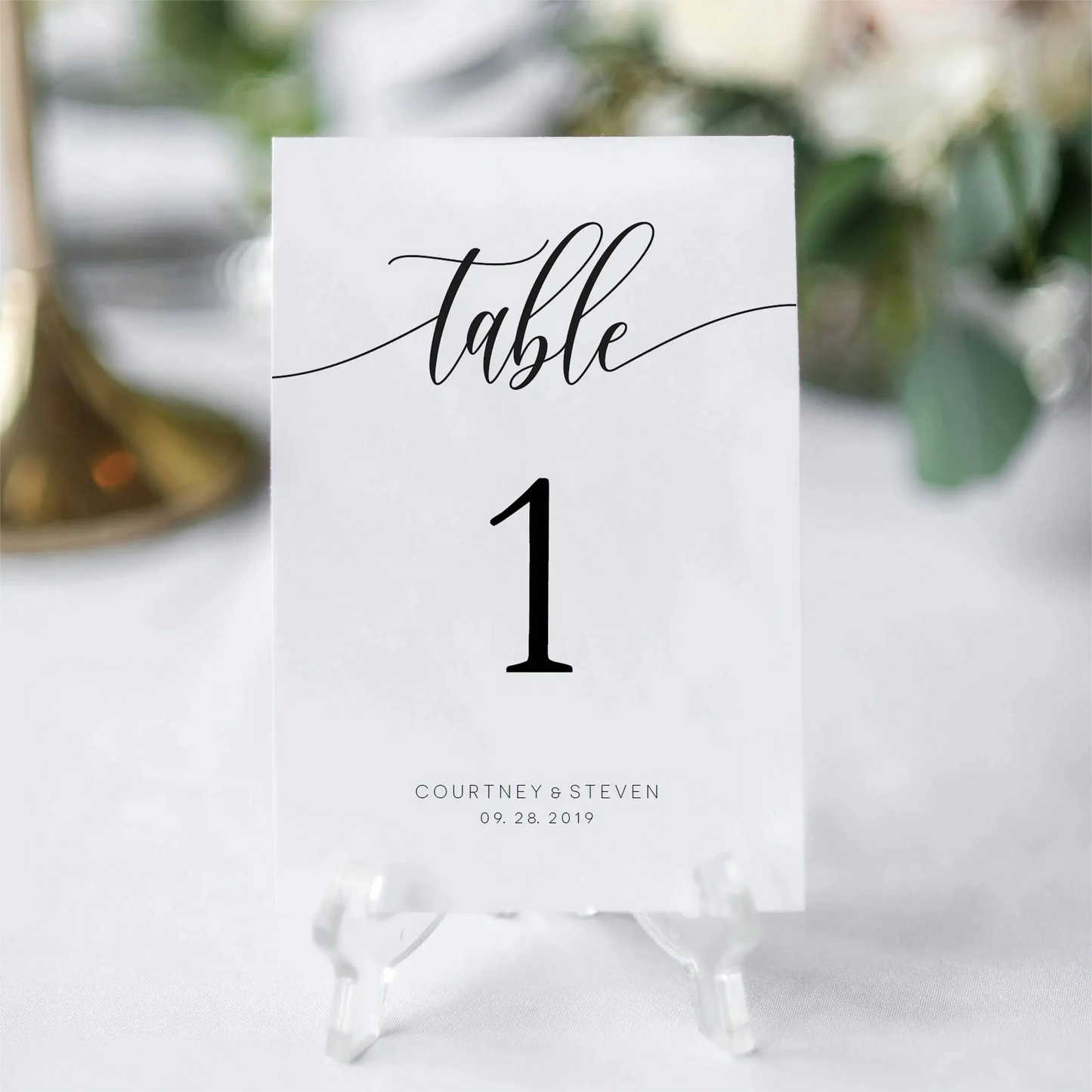 1 Wedding Party 5x 7 Wedding Table Number Printable Custom Paper Table Number Personalized Wedding Calligraphy Table Number