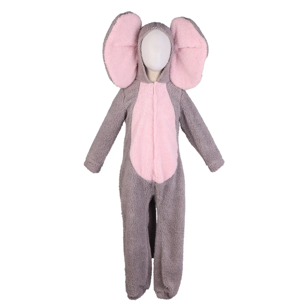 Halloween & Day of the Dead 115cm Baby Costume Kids Animal Elephant Baby Romper Cute Big Eared Animal Romper Baby Zip Romper