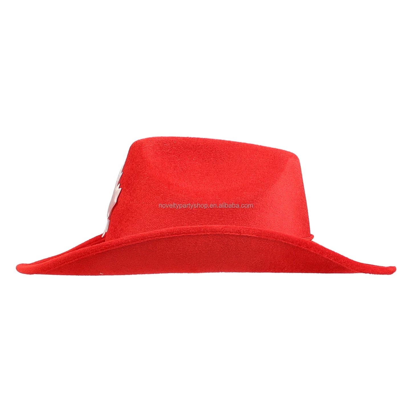 Halloween & Day of the Dead Red Cowboy Hat with White Maple Canada Day Party Hat