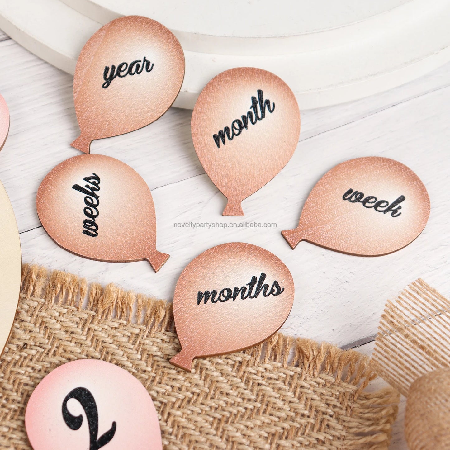 Birthday party newborn wooden milestone sign newborn photography props baby bear growth photo props