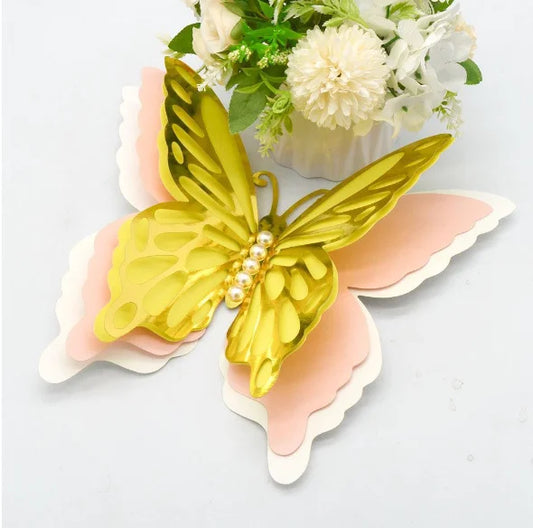 1 Wedding party, wholesale wedding birthday holiday party decoration supply 3D butterfly paper pearl wall sticker
