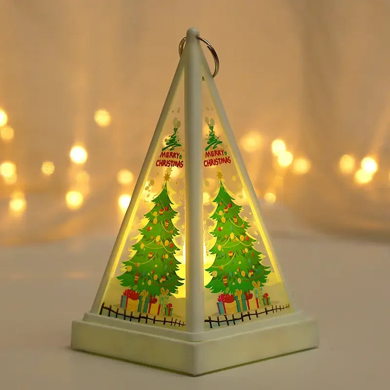Light Emitting Diode Christmas Crystal Light Candlestick Light Emitting Diode Cone Light Night Light Snowman Decoration Desktop Christmas Light Emitting Diode Light