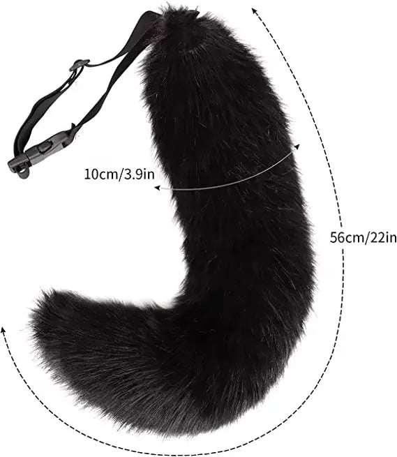 Halloween & Day of the Dead Party Costume Accessories Fox Tail and Clip Ears Halloween Masquerade Black Headband and Tail Decoration