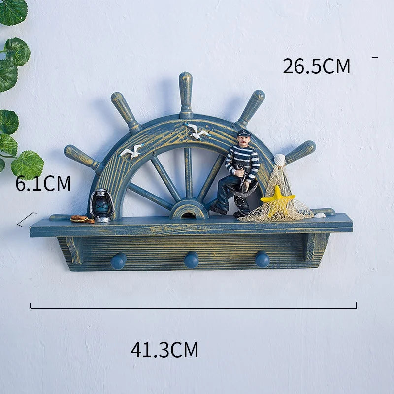 Wooden Crafts, Mediterranean StyleArrow Logo Fishbone Shaping Hanging Decoration Creative Welcome Wooden Logo