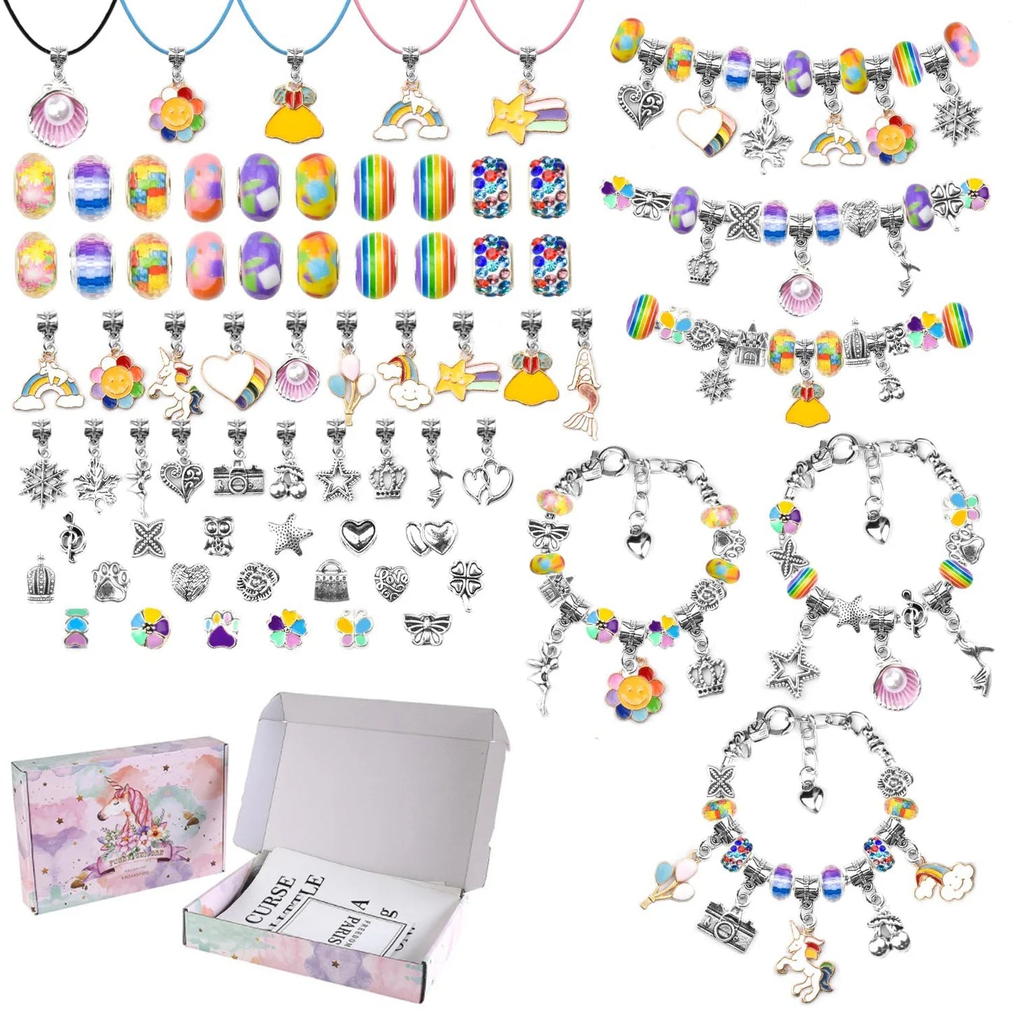 2025 wholesale girl birthday gift supplies DIY pink jewelry making set beads bracelet necklace making craft set