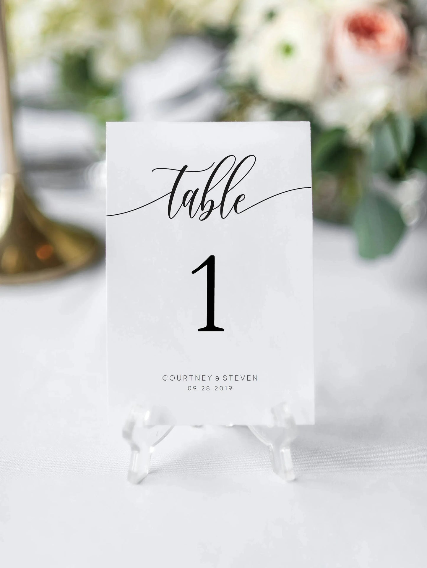 1 Wedding Party 5x 7 Wedding Table Number Printable Custom Paper Table Number Personalized Wedding Calligraphy Table Number