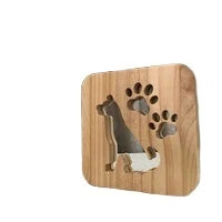 Wooden Crafts, Wooden Bulldog Lamp Lighting Dog Paw Warm White Lava Sleep 3D Light Emitting Diode Night Lamp Desk Lamp Children's Gifts Home Bedside Decorative Lamp