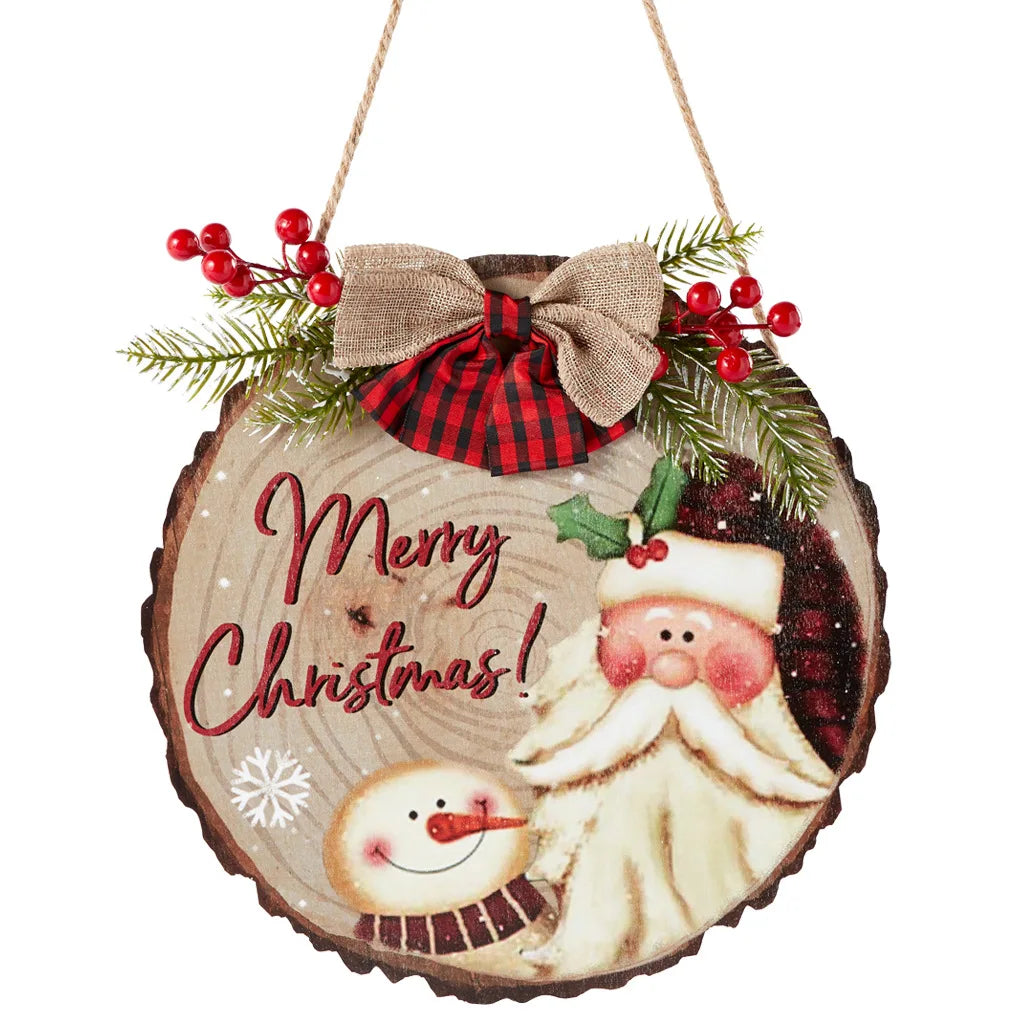 New hot-selling Christmas tree ornaments wooden Santa snowman Christmas tree hanging decoration Christmas wooden pendant decoration