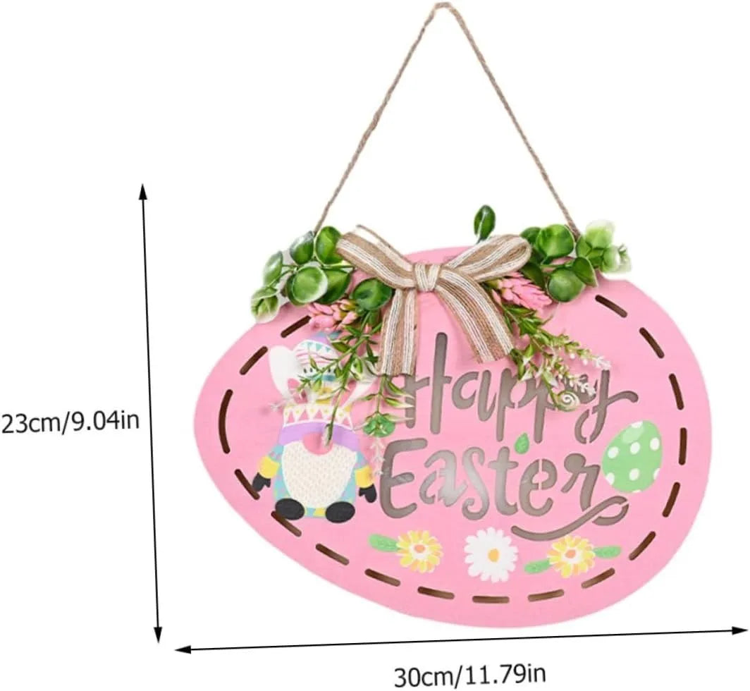 Easter & Thanksgiving 3 Decorative Doors Wall Hanging Decorative Light Emitting Diode Lighting House Label Hanging Easter Bunny Decorative Light