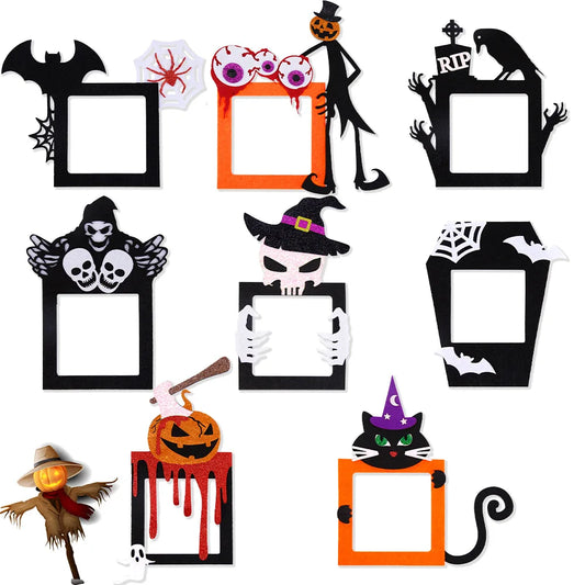 Halloween & Day of the Dead Atmosphere Home Decor Switch Sticker Bat Pumpkin Crow Skeleton Felt Cloth Switch Decorative Wall Sticker