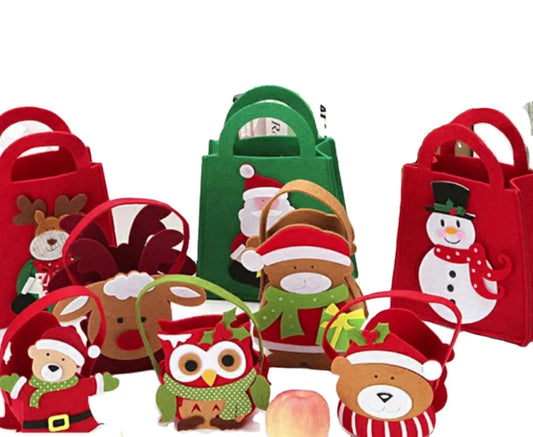 Christmas candy bag creative cartoon cute felt handbag Christmas decorations gift bag