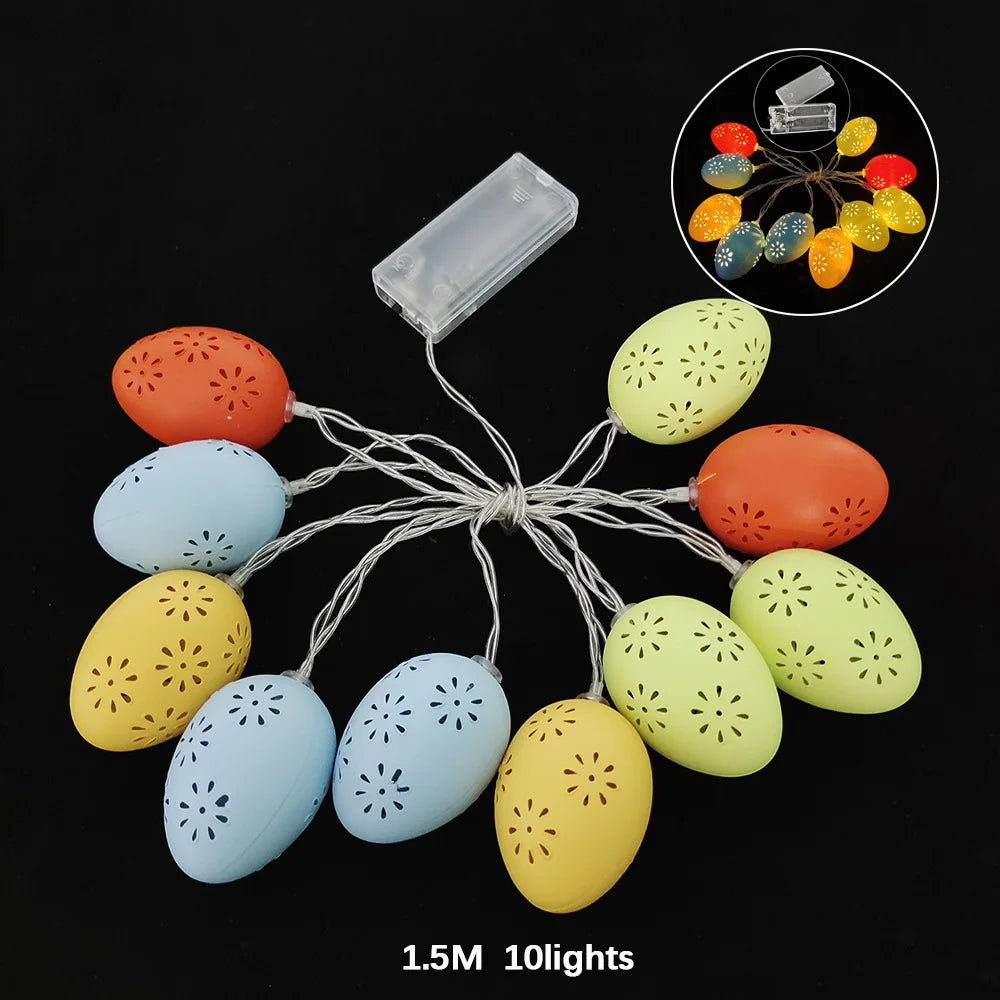Easter and Thanksgiving 3 Cracked Eggshell Easter Festival Fairy Light with Shell Egg Easter Party Decoration Easter Egg String Lights