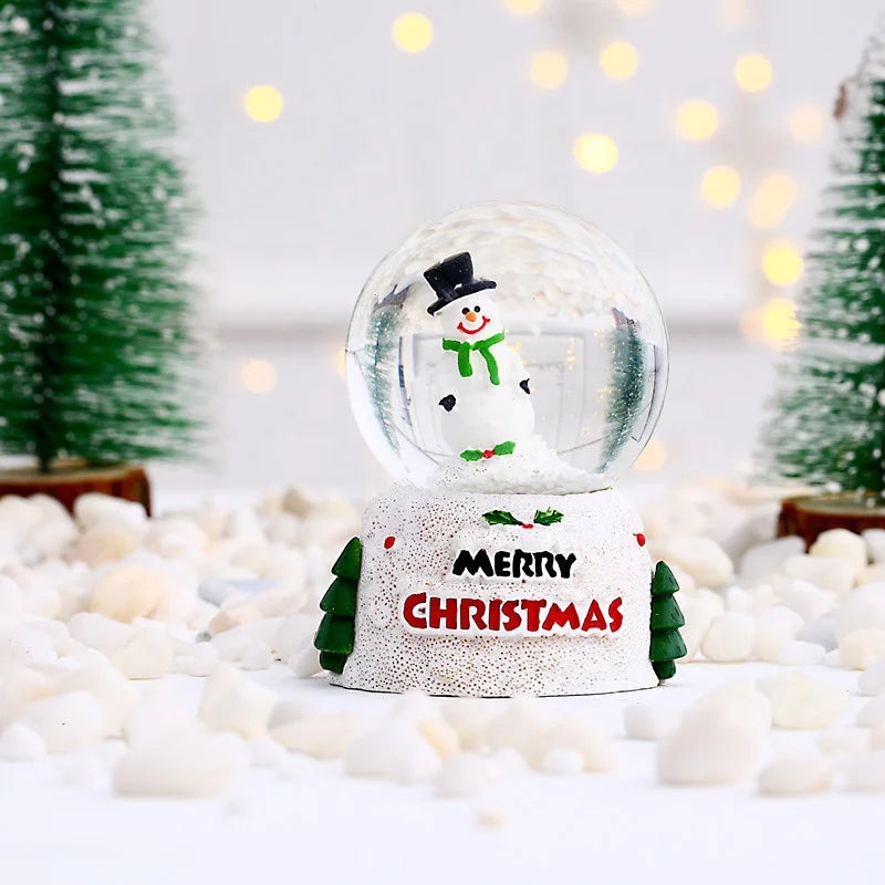 Christmas snowball gift plastic ABS base Christmas tree decoration snowball Christmas resin crystal snowball water polo