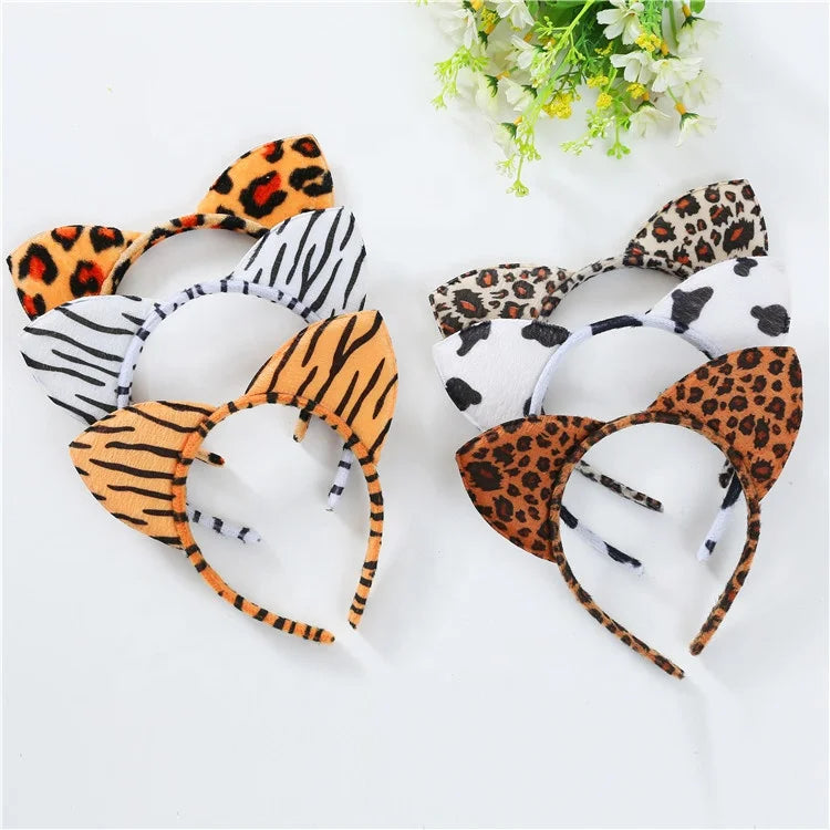 Easter and Thanksgiving 3 Animal Plush Headband Headband Cosplay Hair Accessories Cat Ear Headband Plush Leopard Headband