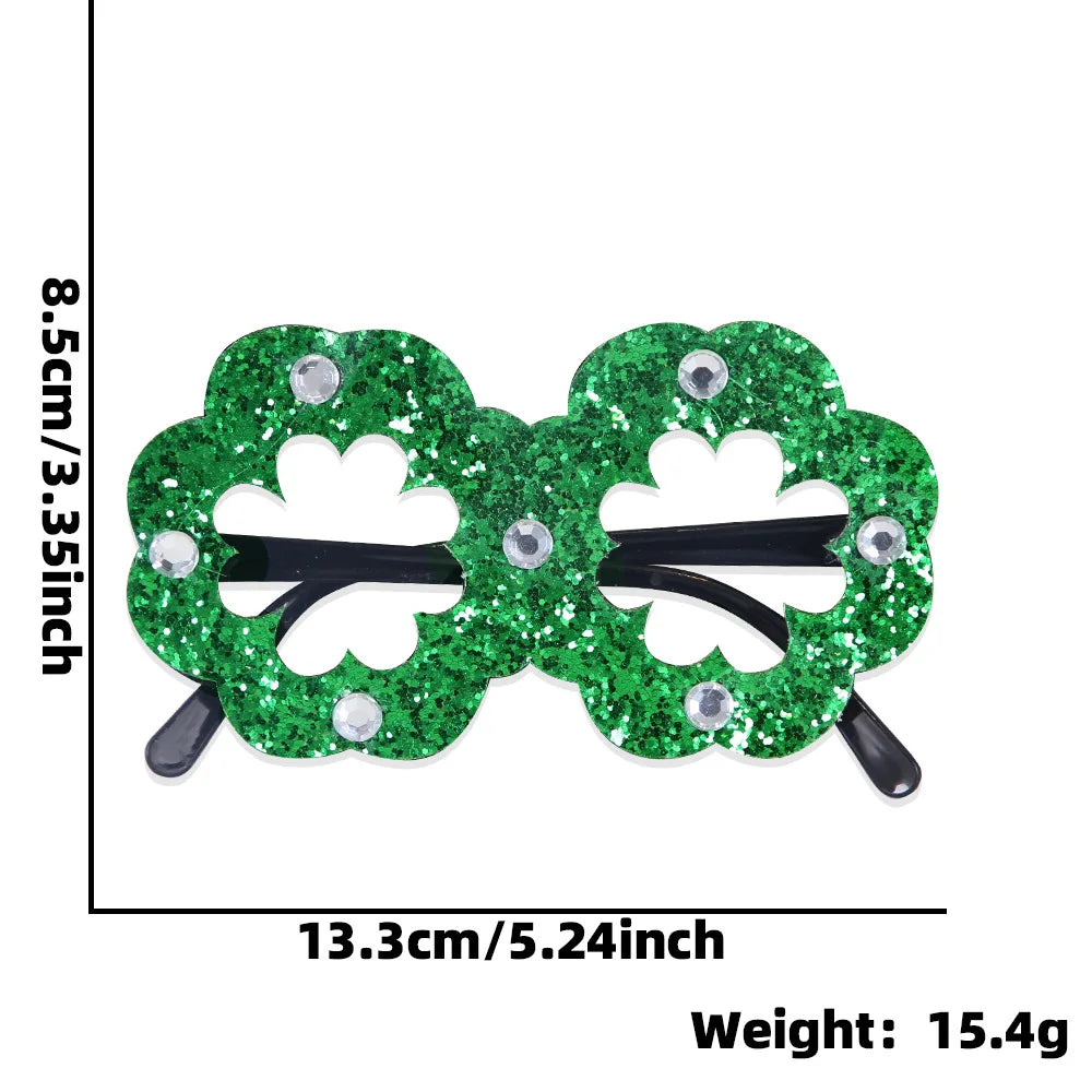 Easter and Thanksgiving 3 Irish Green Shamrock Shamrock Party Love Costume Accessories Eyeglass Frames Selfie Photo Booth Props St. Patrick's Day Glasses