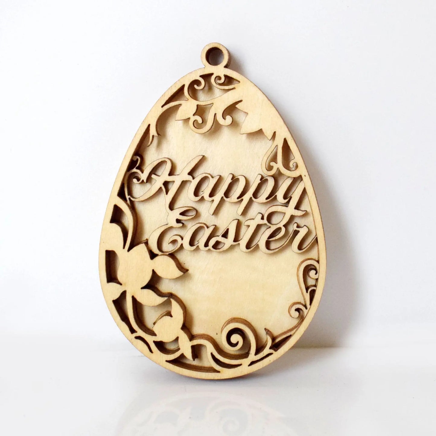 Easter and Thanksgiving 3 Eggs Unpainted Ornaments DIY Craft Organic Flowers Woodland Holidays Prefer Spring Hanging Wood Rabbit and Easter Eggs